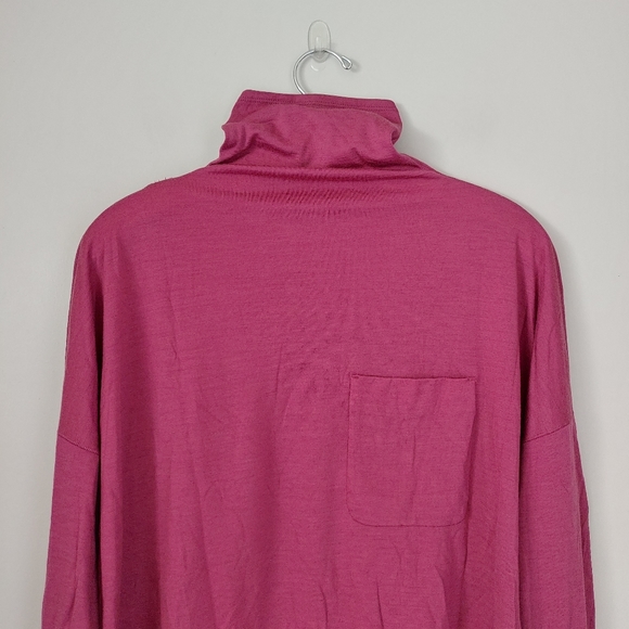 Kit and Ace Merino Turtleneck Long Sleeve Tee Knit Top Pocket Size Small Pink - Picture 7 of 16